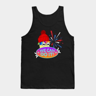 RAINBOW HAIR CARTOON BOY WE CAN DO IT  FUNNY Tank Top